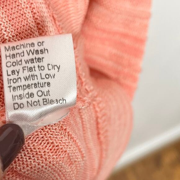 Ming Wang Womens Pue Sheath Dress Small Peach Melange Knit Keyhole Classic - Picture 12 of 12